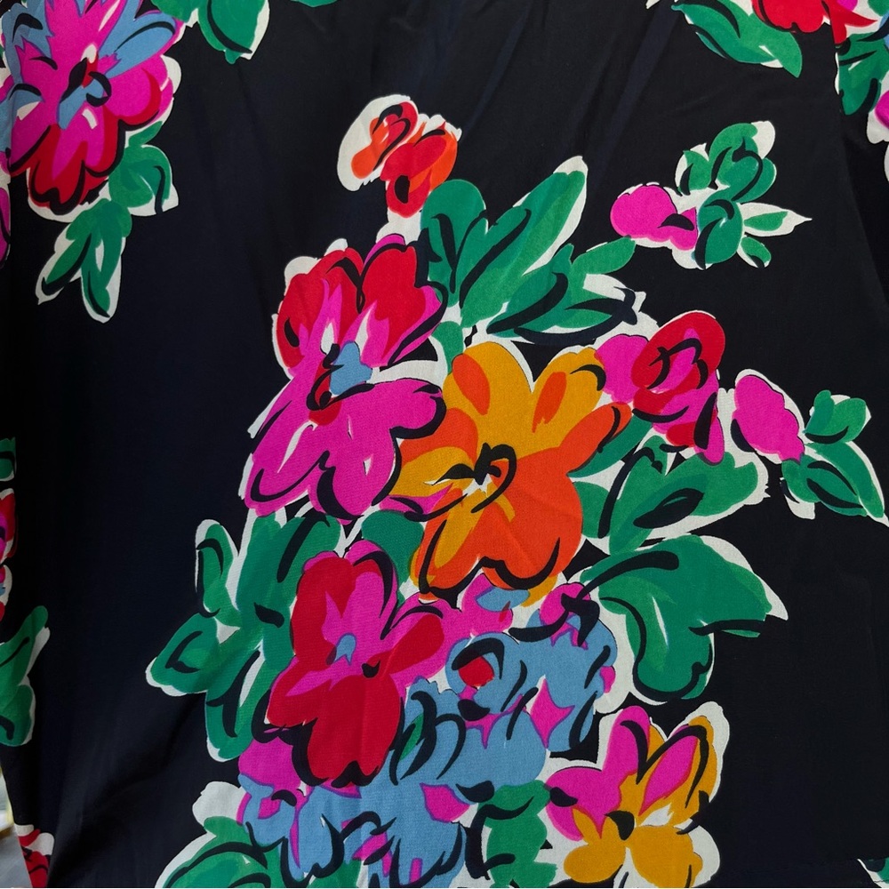 Vintage 80’s ESCADA black bodysuit with colorful floral detailing&shoulder pads - Picture 5 of 10